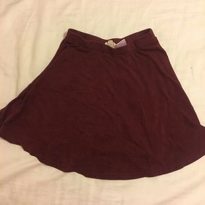 La Hears (Pacsun) burgundy velvet skater skirt